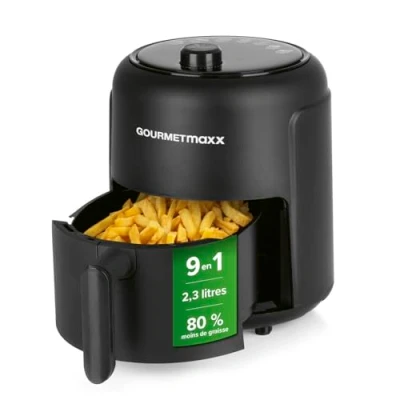 Image de GOURMETmaxx Friteuse à air chaud 2,3l Idéal pour frire, griller, rôtir etc. Préparation light et douce Fonction minuterie une cuisson précise arrêt automatique 1000W [Noir]