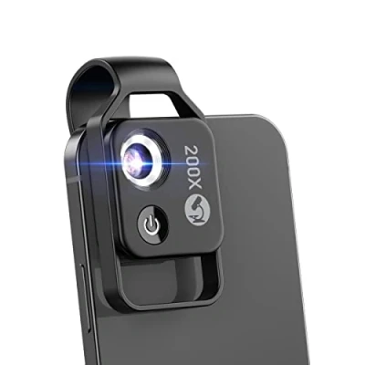 Image de Microscope téléphonique 200x pour Enfants Mini avec CPL 2 Modes de luminosité Aucune Application nécessaire Microworld