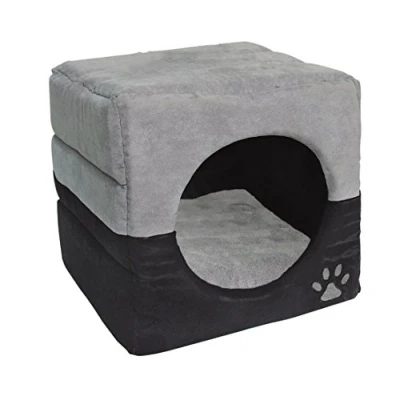 Image de Dehner Niche pour Chat et Chien Luca 2 en 1, env. 40 x cm, Polyester, Gris