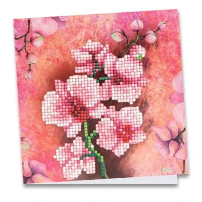 Image de Ideen mit Herz Diamond Painting Carte de vœux avec enveloppe et outils Motif orchidée 16 x cm 370 g/m²