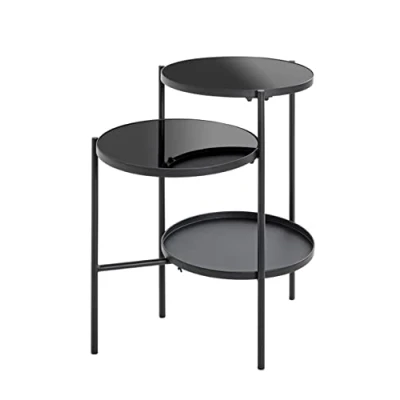 Image de HAKU Möbel Table Basse, Métal, Noir, L 56 X P 39 H 71 cm