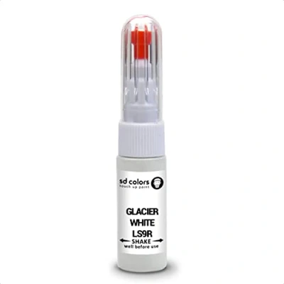 Image de SD COLORS glacier WHITE LS9R Kit de réparation stylo retouche peinture compatible avec VW/Audi, 20 ML, code couleur Blanc