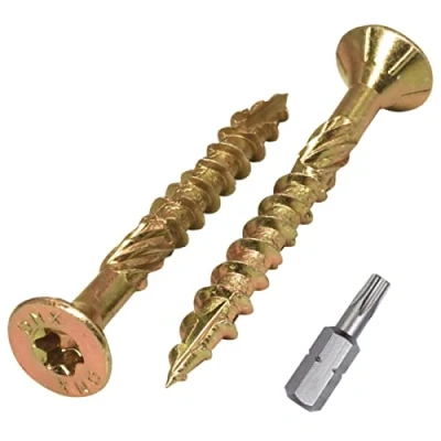 Image de SKIR&#039;CO (80 pièces) Vis à bois universelles en acier zingué 5,0 x 45 mm Tête fraisée Torx Type 17 aggloméré