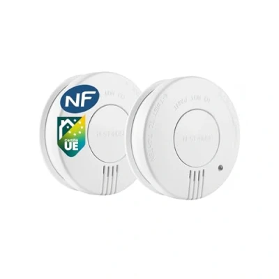 Image de Smartwares Lot de 2 détecteurs fumée FSM 11517 NF Capteurs optiques 10 Ans Piles 5 remplaçables Blanc