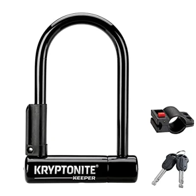 Image de Kryptonite, Antivol en U Keeper Mini 6 &amp; FlexFrame bracket Niveau de sécurité 5/10, Noir