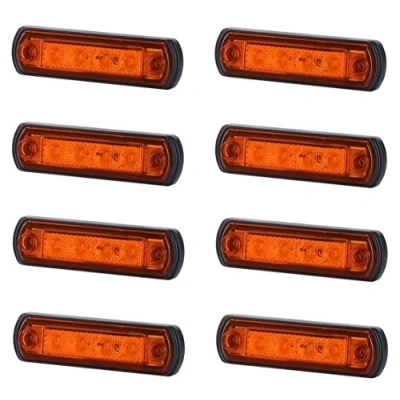 Image de 8 x 4 LED SMD lampe Orange ajustable Page 12 V 24 marquage E Position voiture Camion lumière jaune universel