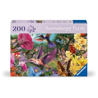 Image de Ravensburger 12001369 Colibris et Papillons Personnes âgées avec 200 pièces Extra adhérentes, Grand modèle d&#039;image Support pour Puzzle