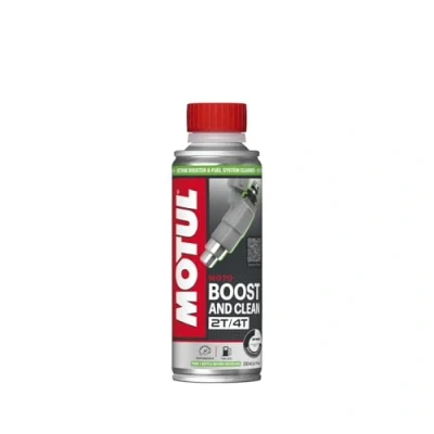 Image de Motul Booster d&#039;Octane Essence et Nettoyant Circuit Carburant Moto Moteurs 2T 4T Performance Réduction Consommation Idéal Avant Contrôle Technique Boost and Clean 200 ML