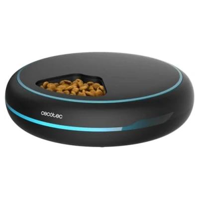 Image de Cecotec Distributeur Automatique de Nourriture Pumba 1600 Purrfect Meal. Capacité 1,6 L, 4 Sections Indépendantes, Affichage LED, Minuterie et Enregistreur Vocal