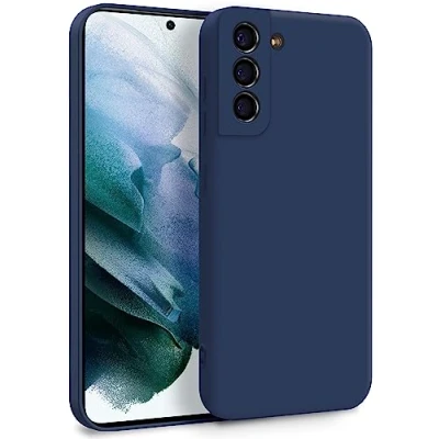 Image de MyGadget Coque Silicone Compatible avec Samsung Galaxy S21 Plus Case TPU Souple &amp; Soft Doublure Microfibre Cover Protection Extra Fine Légère Bleu Foncé