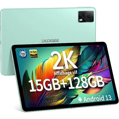 Image de DOOGEE Tablette Android 13 T20S, 10.4&quot; 2K, 15GB+128GB/TF 1TB, 7500mAh Tablette, TÜV Certificat, 13MP+5MP, Octa Core, Dual 4G LTE+5G WiFi Tactile, Widevine L1/OTG/Face ID