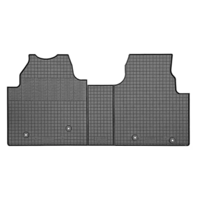 Image de Set Tapis de Caoutchouc Compatible avec Ford Tourneo Custom (V710) 2023 (3 pièces + Points fixage), Gris