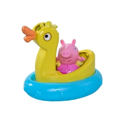 Image de Toomies Peppa Pig et Duck flotteur de bain Jouet Squirter verseur canard avec roue à eau Jouets sous licence officielle pour bébé