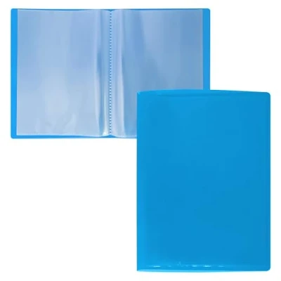 Image de RAYLU PAPER Classeur avec pochettes transparentes Format A5, fabriqué en polypropylène 100% biodégradable, 10 pour documents à la maison et au bureau (A5, housses, Bleu)