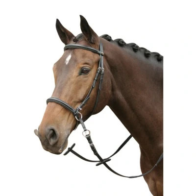 Image de Harry&#039;s Horse Bridon Morsless Jawcrossed, noir Cob Couleur Moins