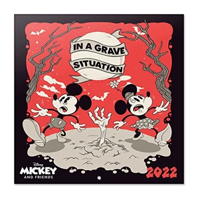 Image de Grupo Erik Calendrier 2022 Disney, Mickey &amp; Minnie 12 Mois Mural, De Janvier à Décembre 30 x 60 cm, 6 langues, 1 Poster Inclus, Certifié FSC