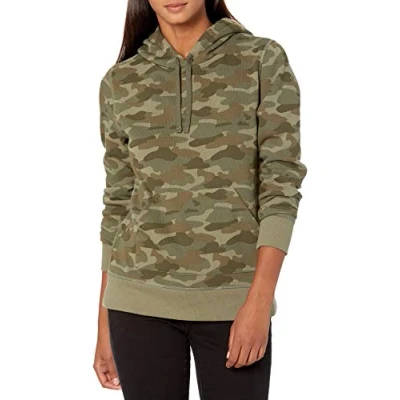 Image de Amazon Essentials Sweat à Capuche en Polaire (Disponible Grande Taille) Femme, Vert Camouflage, XL