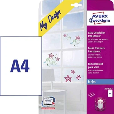 Image de Avery Zweckform Paquet de 4 feuilles A4 stickers pour verre transparent (Import Allemagne)