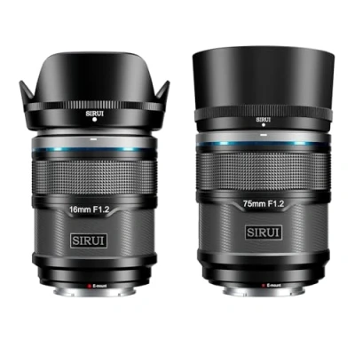 Image de SIRUI Sniper Ensemble d&#039;objectifs autofocus 16 mm, 75 objectif grand angle F1.2 APS C pour A5 A6 A7 FX A9 ZV E Series (monture E, noir)
