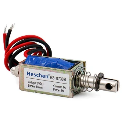 Image de Heschen Électroaimant solénoïde HS 0730B DC6V 1A 5N 10mm course Push Pull Type cadre ouvert