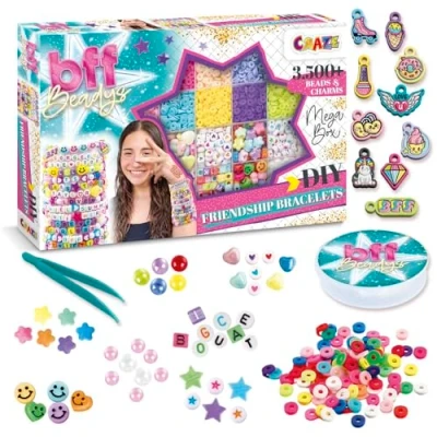 Image de CRAZE BFF Mega Box Kit de bracelets d&#039;amitié à faire soi même avec perles et bijoux pour enfants