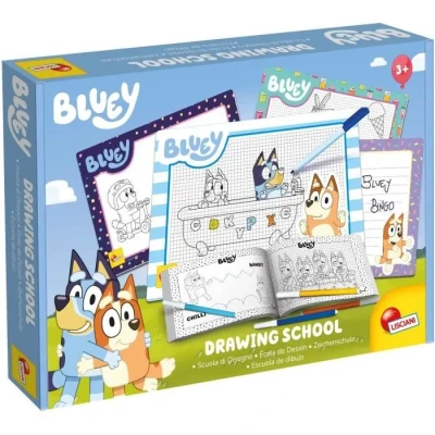 Image de Lisciani Bluey École de Coloriation et Dessin Kit Créatif 4 Tableaux Noirs Autocollants Prêt pour l’Aventure À partir 3 Ans Fabriqué en Italie