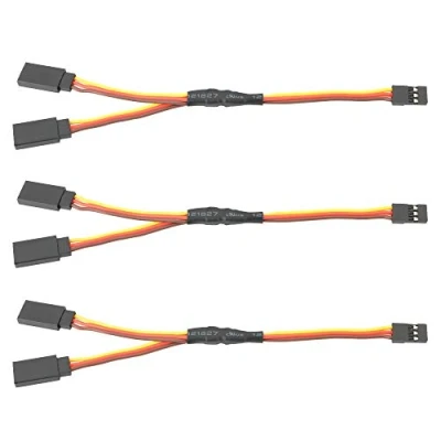 Image de GTIWUNG Lot de 3 Cable D&#039;extension Servo, 150mm/5.9in servo y Harnais, Extension câble connecteur, 1 à 2 câbles mâle Femelle Broches Cordon JR Plug pour RC Produit, 22AWG 60 Cœurs