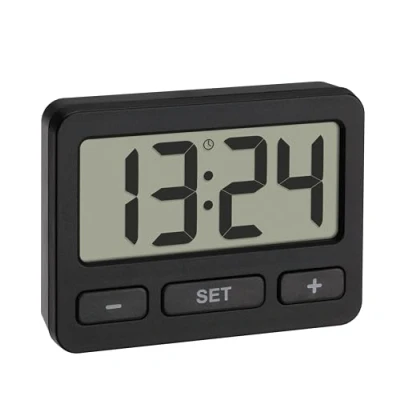 Image de TFA Dostmann Horloge numérique Mini, 60.2035.01, de Table, Convient également pour la Voiture/Le Camping Car, Les examens et Concours, Noir