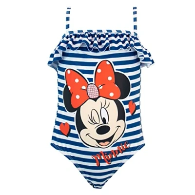 Image de Disney Maillot de Bain Minnie Mouse Fille Maillots avec Paillette Une Pièce Bleu 5 6 Ans