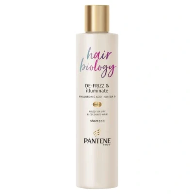 Image de Pantene shampooing pour cheveux frisés, secs et colorés, défrisottis illumination, femme avec acide hyaluronique, oméga 9, mélange Pro V, ravive la ternité aide à réparer les dommages de couleur coiffage, 250 ml