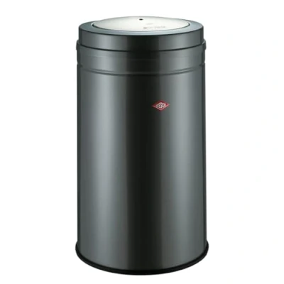 Image de WESCO Poubelle Big Swing de couleur graphite, tôle d&#039;acier revêtue par pulvérisation, fixation intérieure pour sacs poubelles, utilisation facile grâce au couvercle Swing, volume 120 l