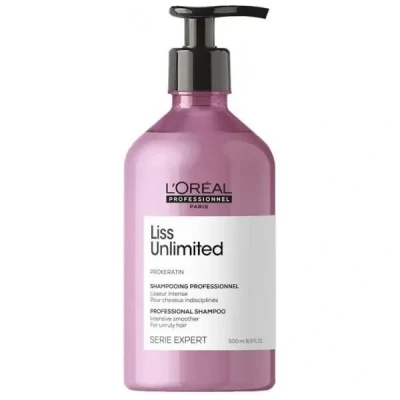 Image de L&#039;Oréal Professionnel, Shampoing Lissant pour Cheveux Rebelles &amp; Indisciplinés, Anti Frisottis, Liss Unlimited, SERIE EXPERT, 500 ml