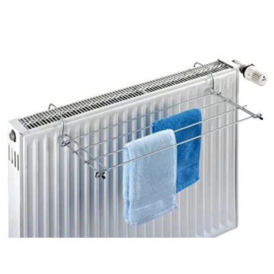 Image de WENKO Sèche Linge pour radiateur chromé Argent Brillant
