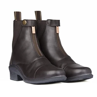 Image de HORZE Bottines Jodphur en Cuir Rose avec Fermeture éclair sur Le Devant, Marron, 38