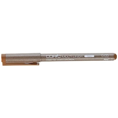 Image de Copic Multiliner 0,05 mm, Sépia, Feutre Fin à Pointe Fine et Encre pigments résistante l&#039;eau, Sepia