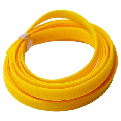 Image de Othmro Manchon de Câble Tressé Flexible et Extensible Largeur : 16 mm, Longueur 5 m, Jaune, Convient aux Câbles d&#039;alimentation, Audio Vidéo, Fixation d&#039;interconnexion