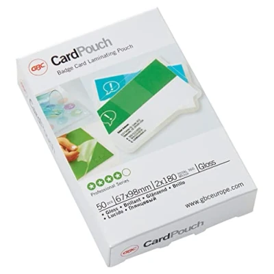 Image de GBC 41611E Pack de 50 Pochettes brillantes 67 x 99 mm 2 180 microns