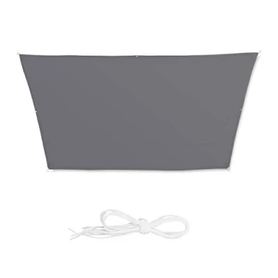 Image de relaxdays Voile d’ombrage trapèze diffuseur d’Ombre Protection Soleil Balcon Jardin UV terrasse Toile 3x4x2x2 m, Gris, 3 x 4 2 m