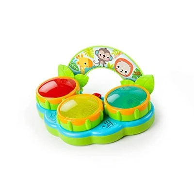Image de Bright Starts Safari Beats Jouet tambour musical avec lumières, 3 mois et plus