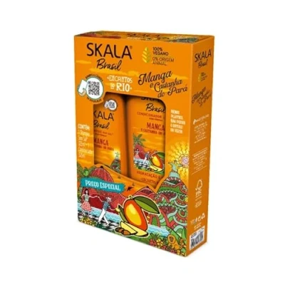 Image de Skala Expert Kit Shampooing + Après Revitalisant Mangue de Pará et Châtaigne 650 ml Shampoing Récupère l&#039;hydratation Réduit les Frisottis.