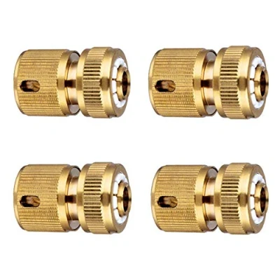 Image de Tesmotor Laiton Raccord d&#039;Arrosage Rapides pour Tuyau, 13 mm (1/2&#039;&#039;) et 15 (5/8&quot;) Pack de 4