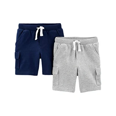 Image de Simple Joys by Carter&#039;s Knit Cargo Shorts, Pack of 2 Infant and Toddler, Bleu Marine/Gris, Ans (Lot de 2) Bébé garçon