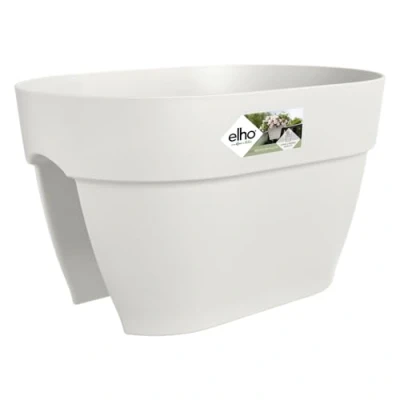 Image de Elho Vibia Campana Flower Bridge 40 Planteur pour Balcon &amp; Extérieur Ø 39.0 x H 22.0 cm Blanc/Blanc Soie