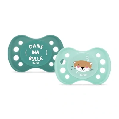Image de DODIE, Sucettes Anatomiques,Tetine pour bébé, 0 6 mois, Sans BPA, Résistante,vert, mixte, Loutre, Lot de 2