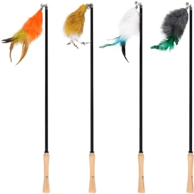 Image de Flamingo Jouet pour Chat Canne à pêche Nouk 61 142cm avec Clochette et Plumes Pas de Choix Possible