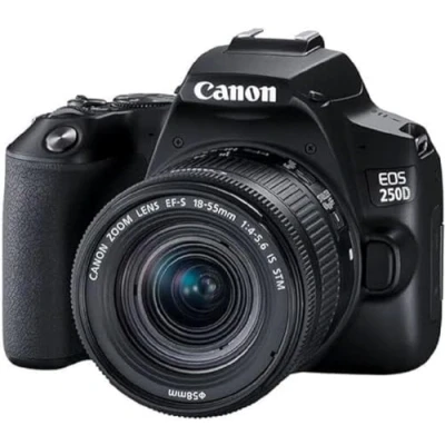 Image de Canon EOS 250D + EF S 18 55mm f/4 5.6 IS STM Kit d&#039;appareil photo SLR 24,1 MP CMOS 6000 x 4000 pixels Noir Neuf