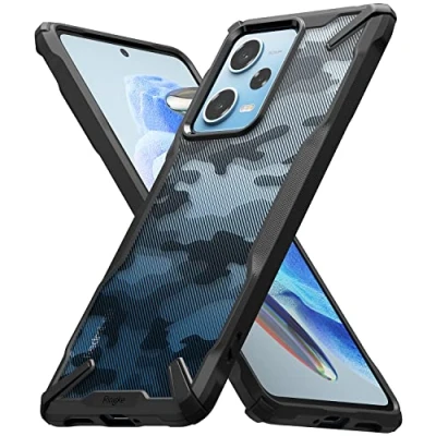 Image de Ringke Compatible avec Coque Xiaomi Redmi Note 12 Pro 5G / Poco X5 [Fusion X] Antichoc Protection Résistant aux Rayures Noir Polycarbonate Solide Rigide TPU Bumper Camo Black