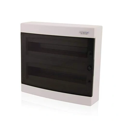 Image de Boîte à fusibles en saillie 2 rangées pour 36 modules avec distributeur sur rail DIN Porte transparente IP40 installation dans une pièce sèche de la maison