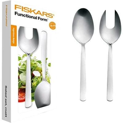 Image de Fiskars Couverts à salade, 2 pièces, Acier, Acier/Mat, Functional Form, 1002960