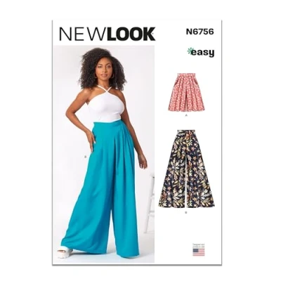 Image de NEW LOOK UN6756A Short et pantalon pour femme A (38 40 42 44 46 48 50)